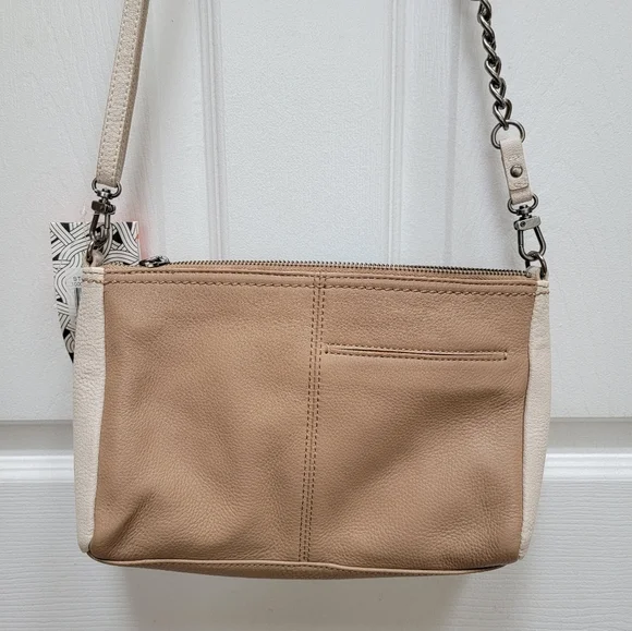 The Sak Beige and Tan Crossbody Bag w/adjustable straps NWT